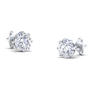 3.67Ct Round Cut Forever Classic Moissanite Earrings, 925 Sterling Silver Screw back Stud Earrings