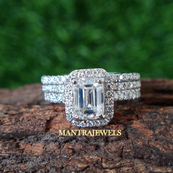 3.60Ct Round Unique Moissanite Eternity Engagement Band 14K White Gold Finish 3.60Ct Round Unique Moissanite Eternity Engagement Band 14K White Gold Finish