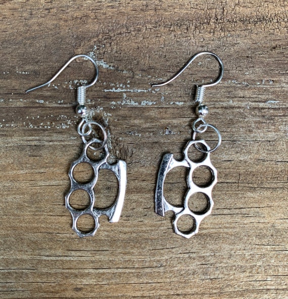 brass knuckle earrings
