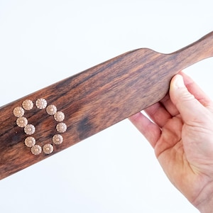 Spank Me With Love Studded Paddle - Blackwood