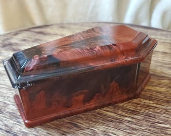 Resin Coffin Trinket Box: Spooky Vampire Gift, Halloween Decor