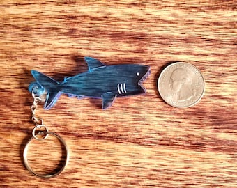 Resin Shark Keychain: Ocean Lover Gift