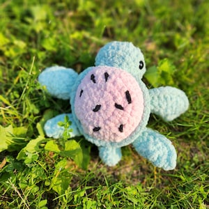 Watermelon Turtle Amigurumi, Handmade, Stuffed Animal