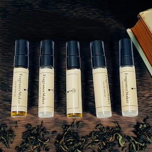 Kit Perfume Chá • 5x5ml Amostras • Oolong Chá Preto e Figo • Perfume de Nicho Unissex