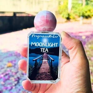 Moonlight Tea Artisan Perfume | Handmade Floral Fruity Scent with Osmanthus, Orange & Green Tea | Natural Feminine Fragrance for Women