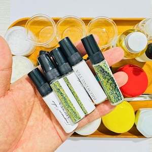 Tea Perfume Sample Set | Peach Fried Tea, Moonlight Tea, Matcha, Citrus Tea, Tea Garden | Unisex Natural Tea Scents | Christmas Gifts
