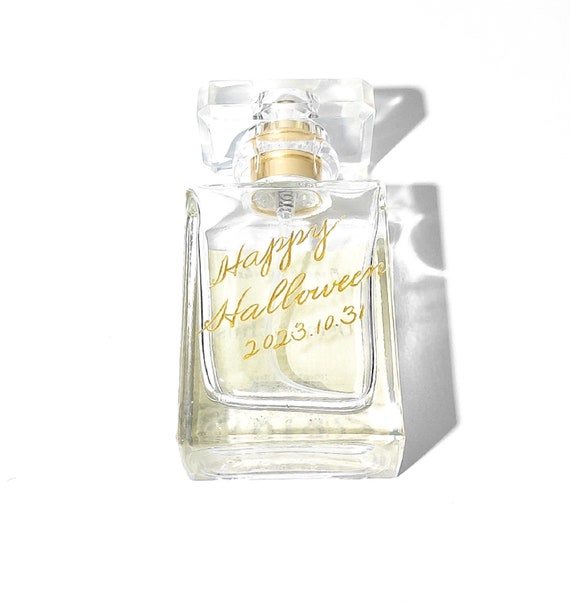 Custom perfume Bottle Engraving Pure Hand Lettering Merry Chrismas Happy Halloween Happy Birthday Exquisite Gift Box Packaging