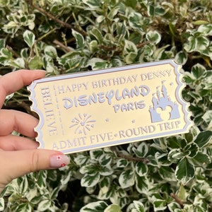 Disneyland Gold Mirror Ticket | Acrylic Ticket | Disneyland Paris Ticket | Golden Ticket | Disneyland Surprise Trip