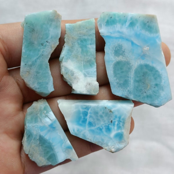 Natural Larimar Slice Gemstone Beautiful Larimar Slice Cabochon, Discounted Loose Larimar Slice Gemstone Making For Jewelry.