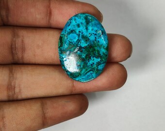 Naturalny kaboszon malachitu azurytowego, owalny kamień szlachetny, 30x22x5 mm