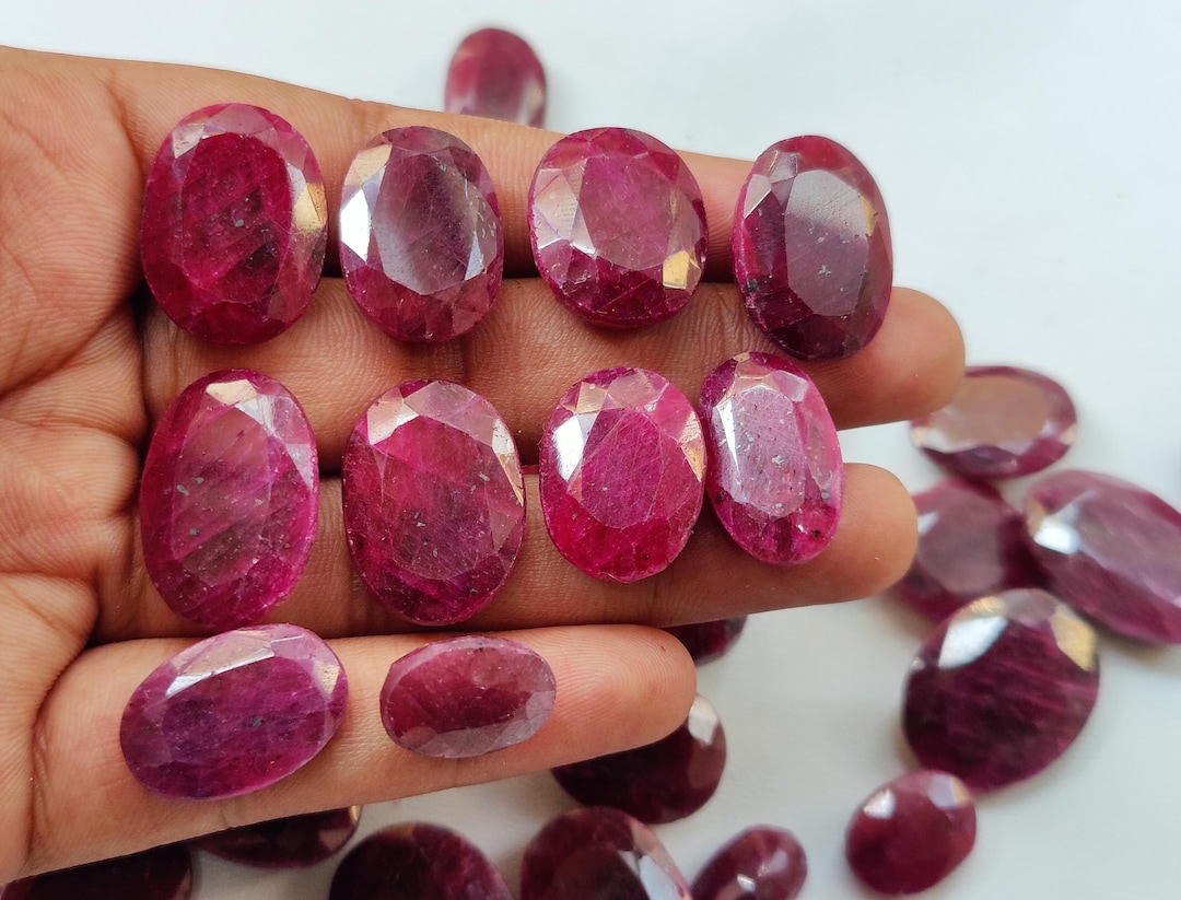 Sharp Sided Ruby Natural Faceted Ruby Discounted Price Faceted Ruby Gemstone, Mix Shape ...