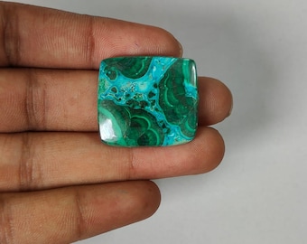 Naturalny kaboszon malachitu i azurytu, kamień jubilerski (26x21x5 mm)