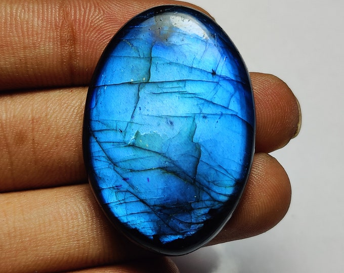 37x25x8 Mm 74 CRT Beautiful Blue Ammolite Coted Labradorite Cabochon ...