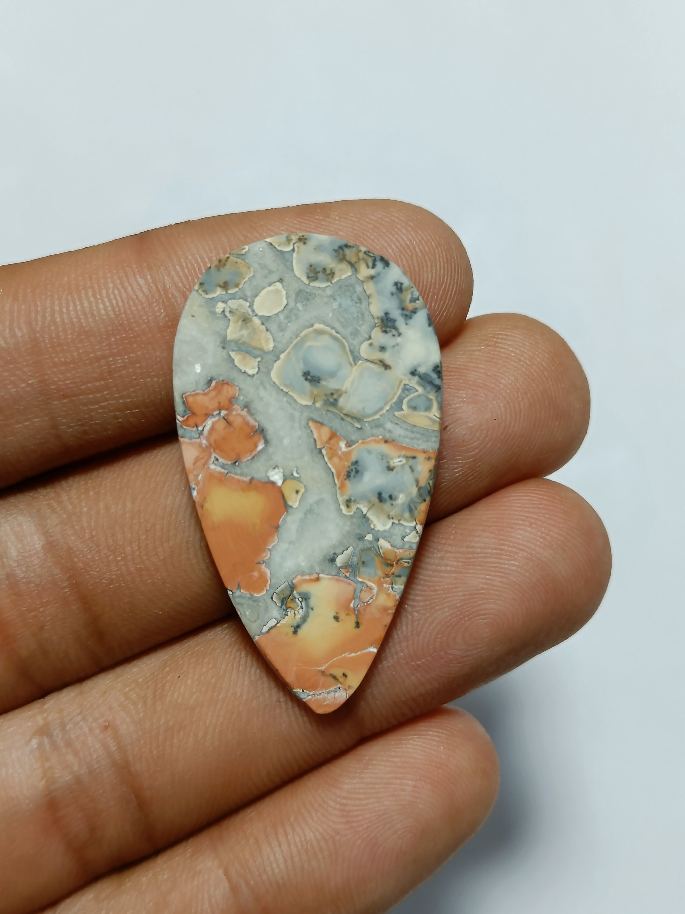 アクセサリー Ghie Moralla 37x20x5 Mm Natural Maligano Jasper Gemstone, Pear Shape