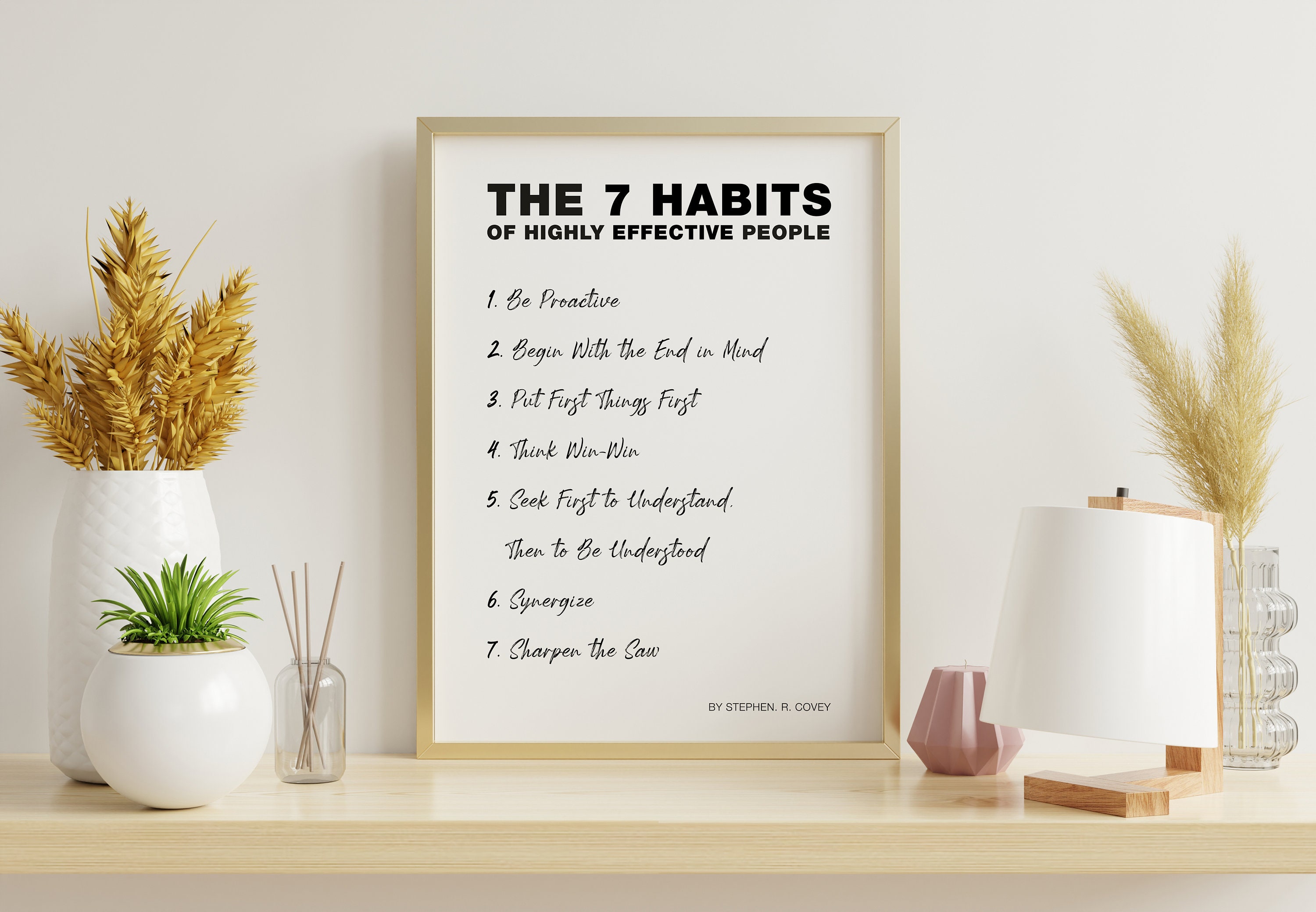 The 7 Habits of Highly Effective People - PRINT Poster - Wall Art, Fill