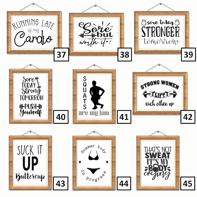 Fitness Gym Workout Wall Art Print Poster Decor Quotes Etsy