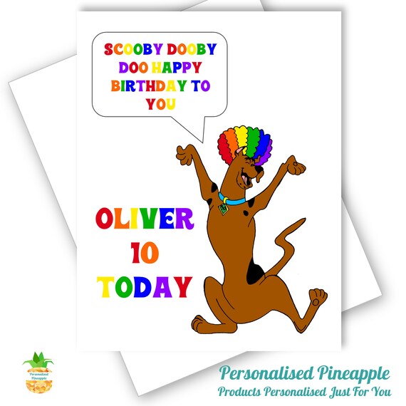 SCOOBY DOO Personalised Birthday Card for Girls Boys Son Daughter Grandson Niece