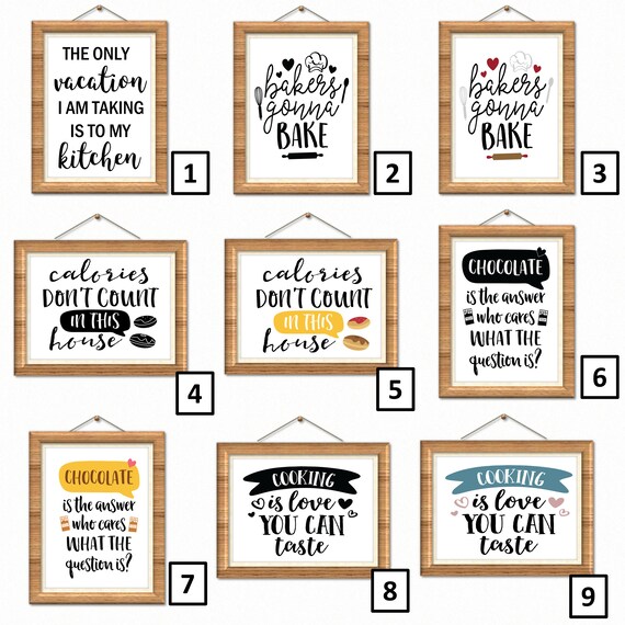 Cooking Home Decor Posters & Quote Prints Funny Kitchen Wall Art Cooking Home Decor Posters & Quote Prints Funny Kitchen Wall Art