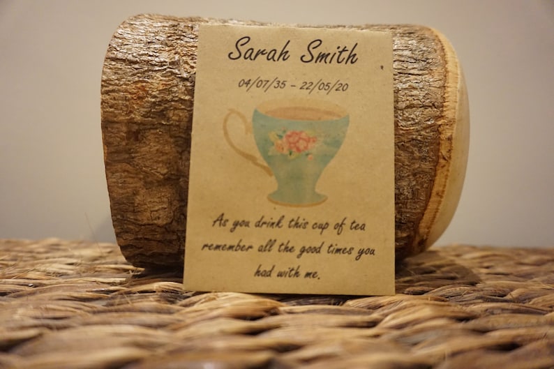 Funeral Tea Bag Cup of Tea Seed Packets Remembrance Memorial Etsy