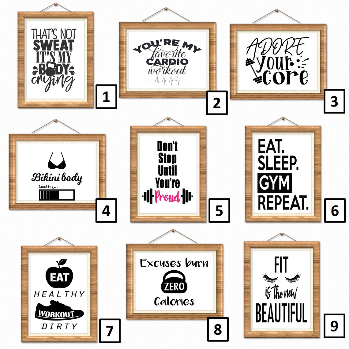 Fitness Gym Workout Wall Art Print Poster Decor Quotes Etsy