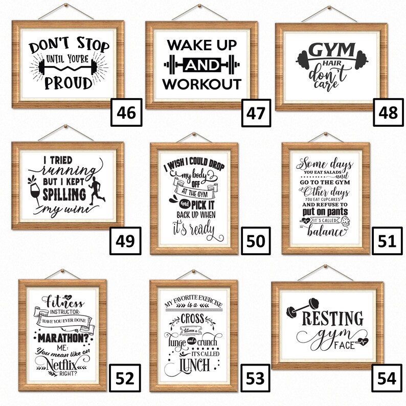 Fitness Gym Workout Wall Art Print Poster Decor Quotes Etsy
