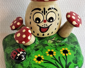 Painted Rock Lady Bug Beetle Scarab Stone Collectable Garden Insect Art Paperweight Home Decor Cute Funny Silly Laughing Bug