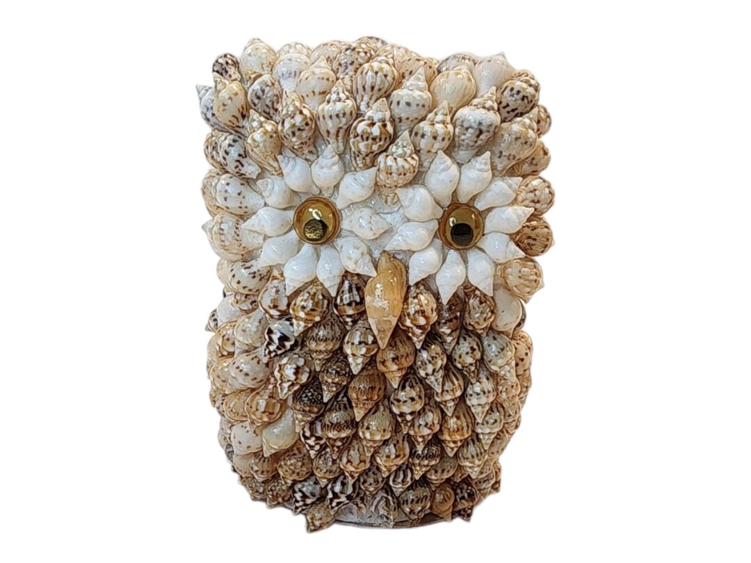 Shell Owl Vintage Sea Shell Owl Figurine, Retro Coastal Decor - Etsy
