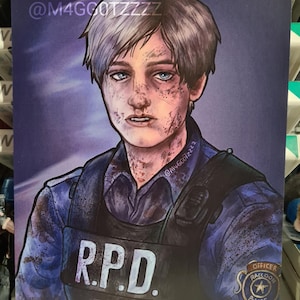 Leon Kennedy RE2 digital art print A5