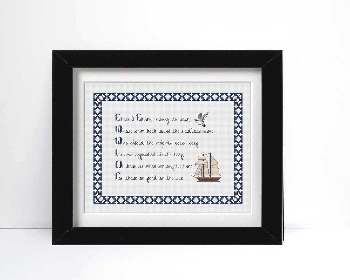 Navy Hymn Counted Cross Stitch Pattern PDF US Navy. Navy Pride. Navy