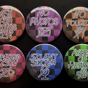 Fursuit and Cosplay Warning Pins (58mm)