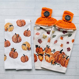 3 Piece Towel Set - Fall, Pumpkins, Leaves and Flowers !