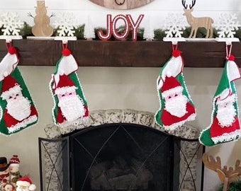 Hand Crochet Santa Christmas Stockings