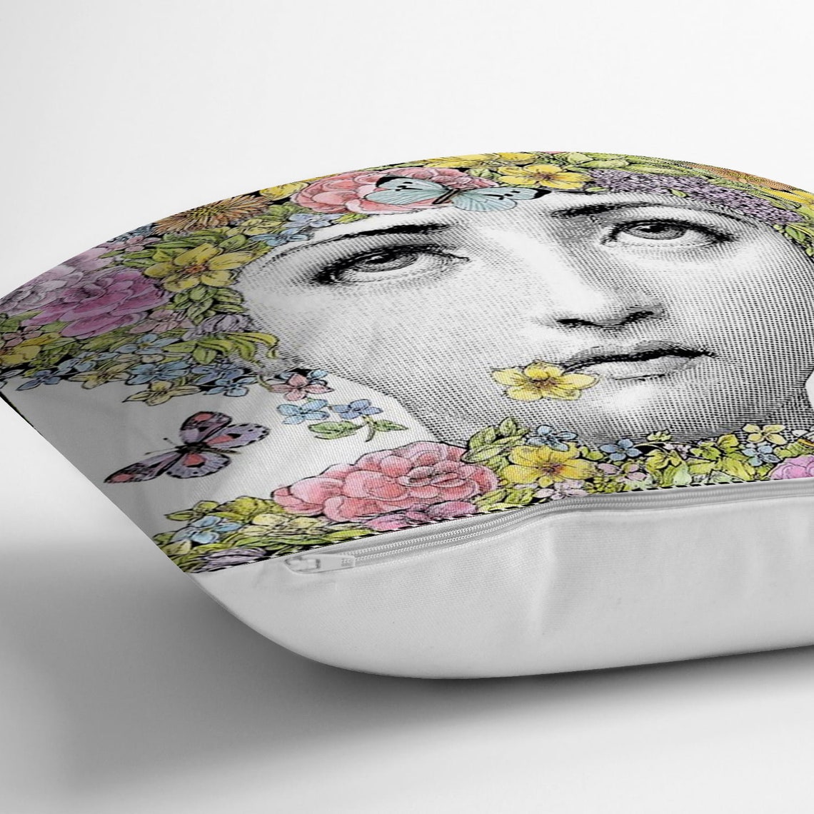 Piero Fornasetti Patterned Pillow Case Flower and Butterfly Etsy