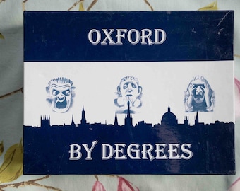 Oxford by degrees board game . Relive the traumas of tutes, essay crises and an ever-present scout (possibly). Complete, good condition.