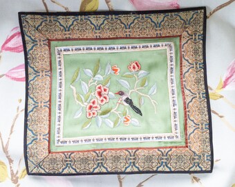 Delightful pair of Asian silks of birds