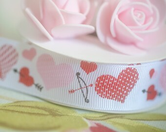 22mm grosgrain hearts ribbon