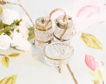 1920s cruet set (silver plated) and holder