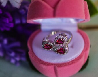 Sterling silver and tourmaline ring size K1/2 - L in new rosebud box