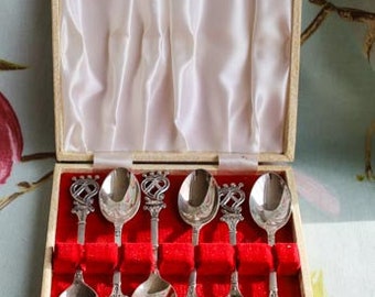 For WI Members - rare complete set of Scottish Rural Women's Institute tea spoons: silver plate