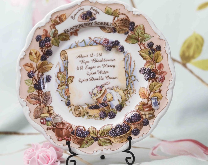 Featured listing image: very rare Royal Doulton Brambly Hedge blackberry sorbet recipe plate: 8 inches (unboxed)
