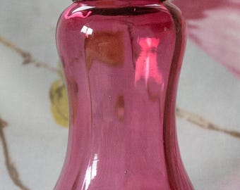 Victorian cranberry glass muffiniere (sugar shaker):  6 inches height