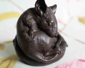 Mischievous mouse: fine cold cast bronze