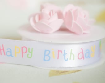 25mm printed Happy Birthday ribbon