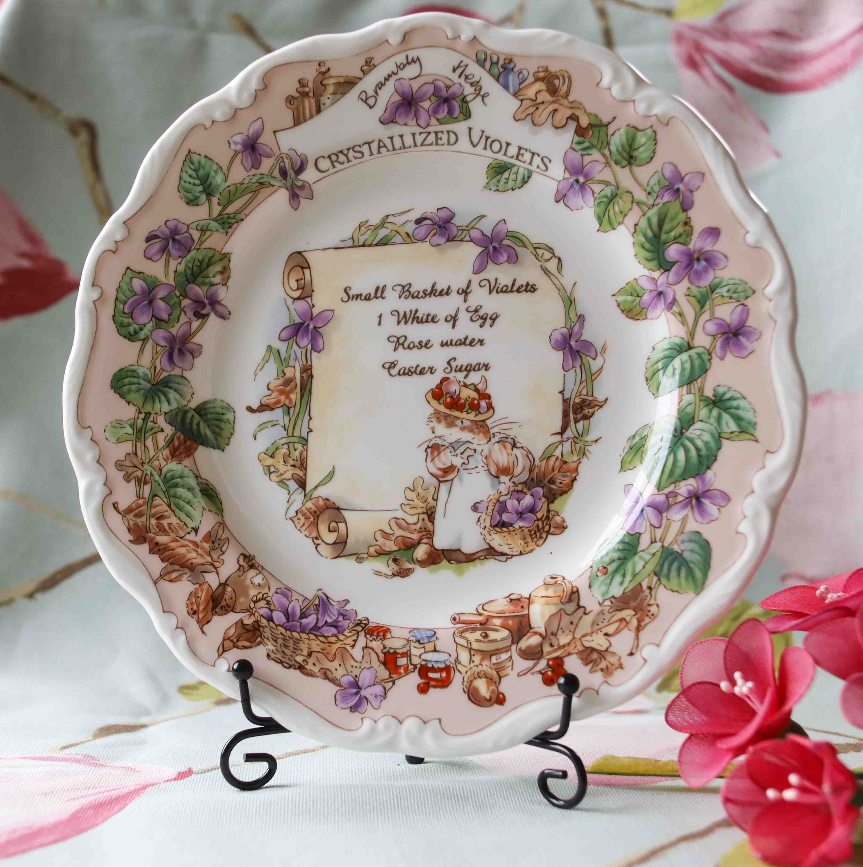 Rare Brambly Hedge Recipe Plate Crystallized Violets (8 Inch