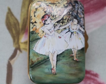 Crummles hand-painted enamel trinket pot Degas dancers