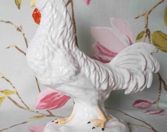 Resplendent cockerel - rare large model (80) by J T (Jack) Jones - Crown Staffordshire 11 x 9 inches