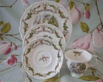 Royal Doulton Brambly Hedge Merry Midwinter plates, cup and saucer