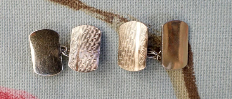 Victorian 9 Carat Gold on Silver Chain Cufflinks in Original Leather ...