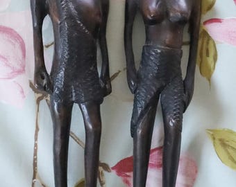 Burkino Faso Pombilele male and female figures:  45 cm height