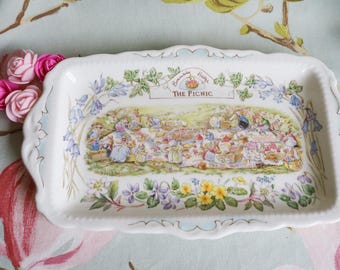 Rare find Royal Doulton Brambly Hedge tea service The Picnic sandwich plate: fine porcelain